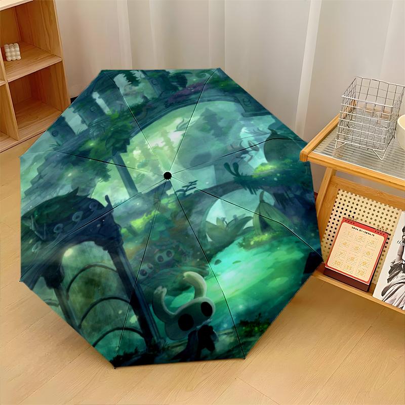 Hollow Knight Windproof Auto 8 Rib Folding Umbrella Portable Outdoor Parasol
