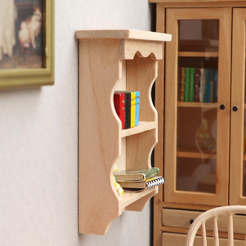 Dollhouse Miniature Hanging Cabinet Wall Cabinet Storage Rack Shelf 1:12 Dollhouse Furniture Living Room Model Decor Toy
