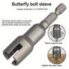 Natural Slotted Butterfly Hole Socket Wrench 65mm Hexagonal Handle Electric Screwdriver Wing Nut Socket Tool