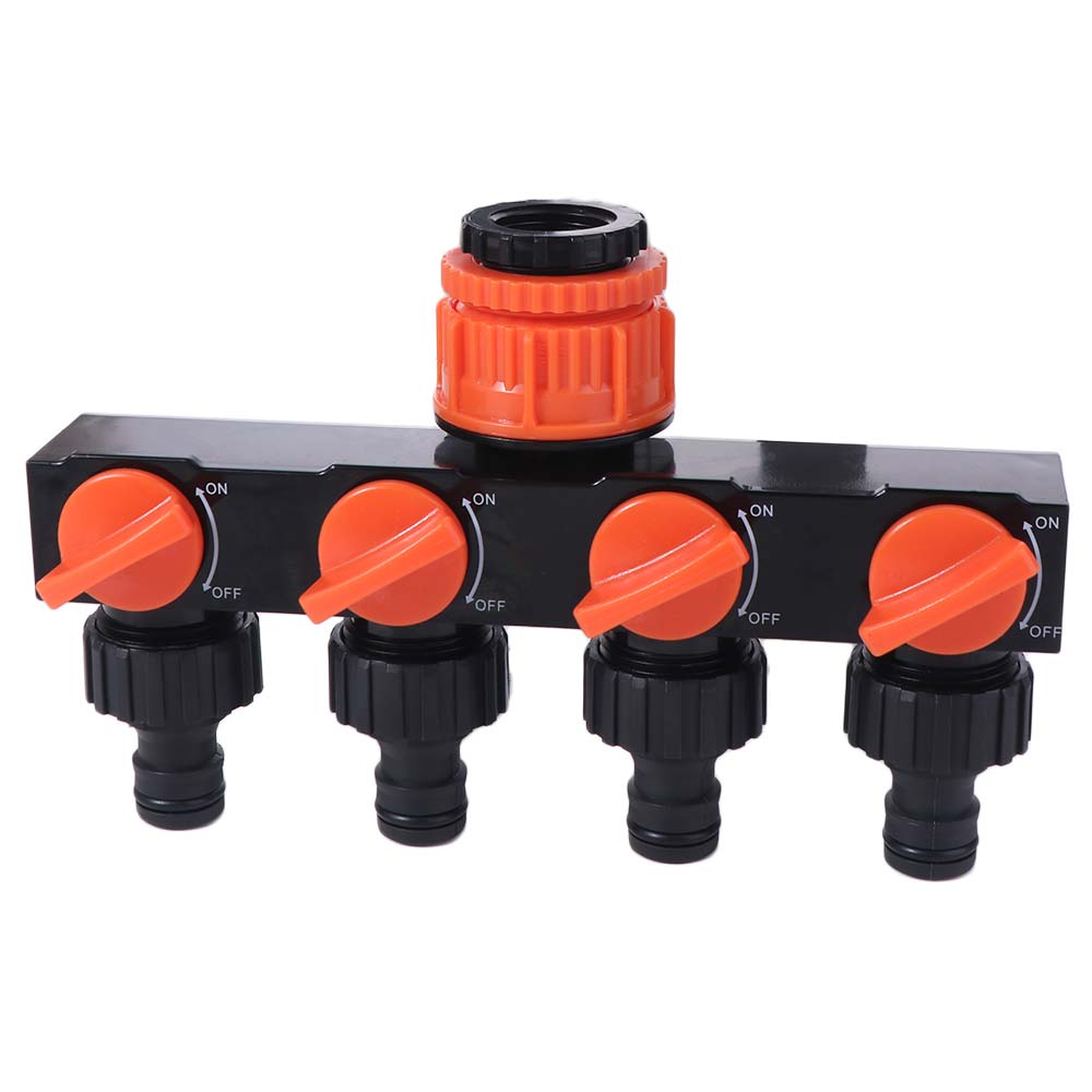 4 Independent Switches Garden Hose Splitter Flexible Hose Connection Heavy Duty 4-Way Faucet Diverter Robust Valve