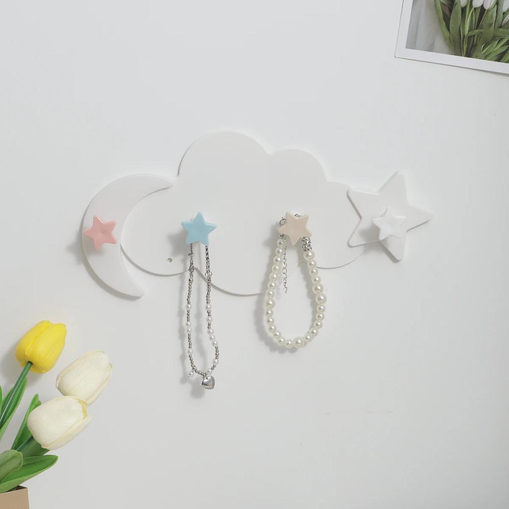 Nail free Hooks Shelf Hanging Hanger,Cloud Themed Coat Rack,Wall-mounted Door Hanger ,Universal Hook