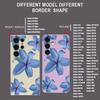 Blue Lily Printed Phone Case For Samsung Galaxy A17 A56 A16 A55 A15 A25 A36 A26 5G S25 Edge S23 S24 Ultra S24 S25 FE TPU Lanyard Cover