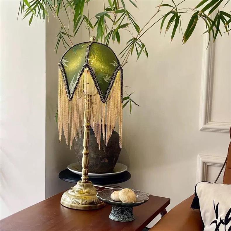 French Retro Tassel Desk Lamp - High-End Romantic European Style Night Light