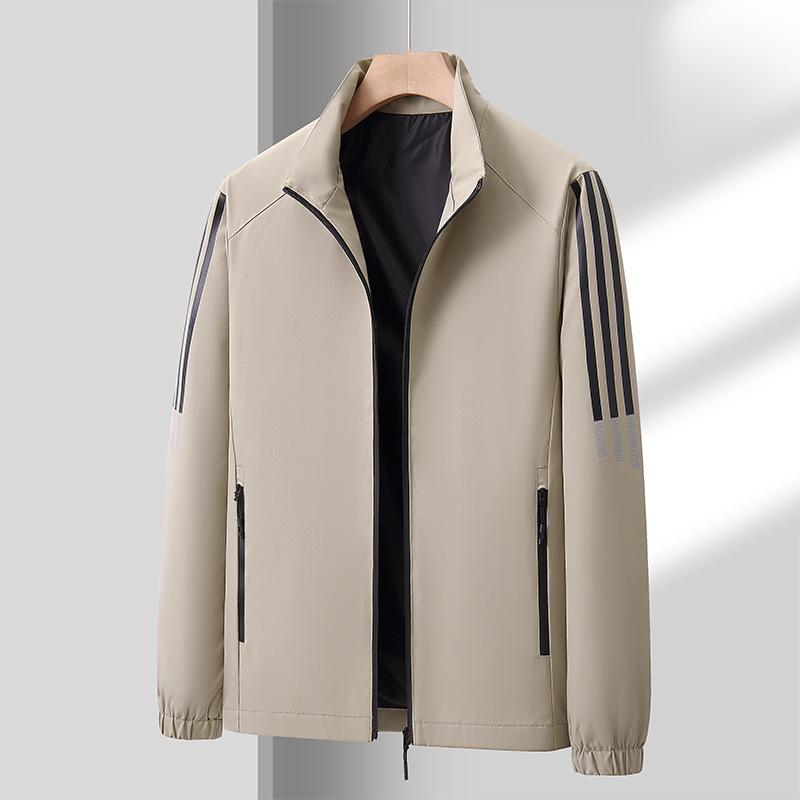 Autumn and Winter Stand Up Collar Jacket, Men's Casual Jacket, Printed Men's Long Sleeves, Fashionable and Simple