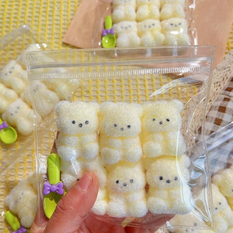 1 Piece Six Consecutive Little Bear Mochi   Toys Cute Plush Sensory Silicone Slow Rebound Pinch Decompression Toy