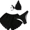 Women's 3 Piece Swimsuit Set Sexy Tie Side Bikini with Skirt Cover Up, Solid Color Swimwear for Summer Beach Vacation 0963