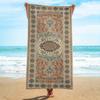 1 pièce Grande Serviette de Plage et Housse de Chaise d'Inspiration Bohème Marocaine - Bleu Turquoise, Orange Brûlé, Blanc - Microfibre Ultra-Fine,