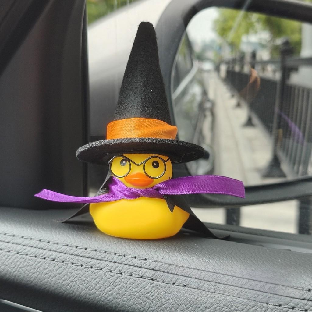 Car Decor Small Yellow Duck With Harry Potter Broomstick For Cabin Interior