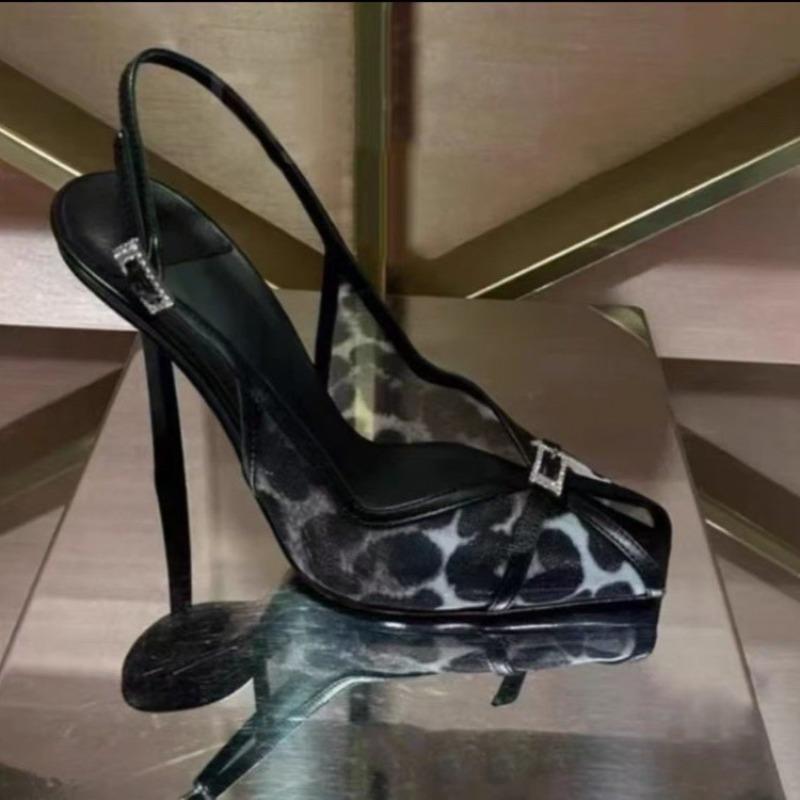 Pink Buckle Strap Women Sandals Fashion Crystal Hollow Out Female Pumps Spring Outdoor Slingback Fine Heel Zapatos Mujer