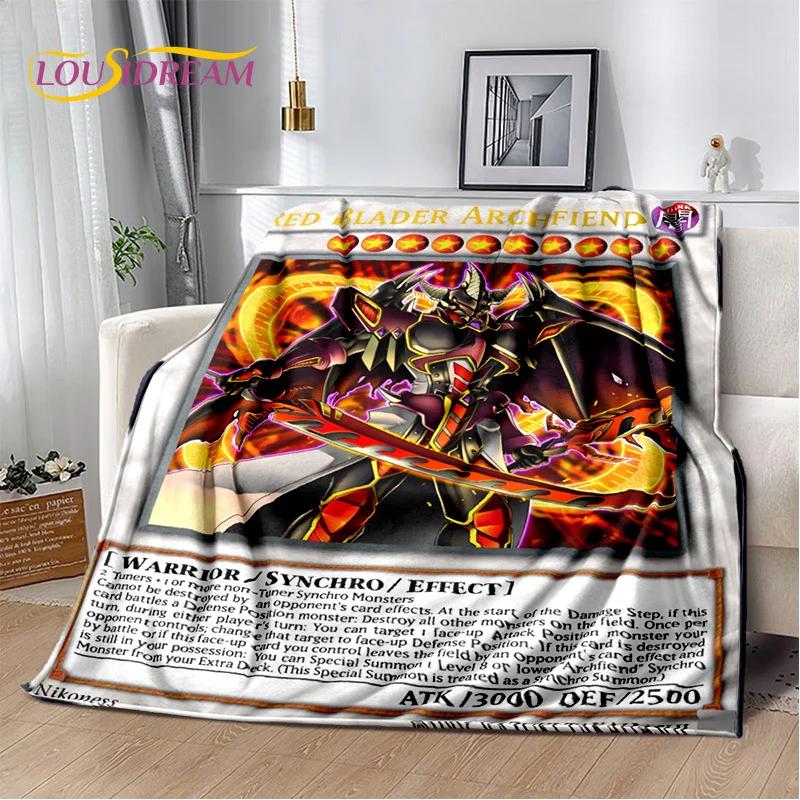 Monster Gold Card Cartoon Yu-Gi-Oh Anime Blue Eyes Dragon Game Soft Flannel Blanket for Bed Bedroom Sofa Picnic,Outdoors Leisure