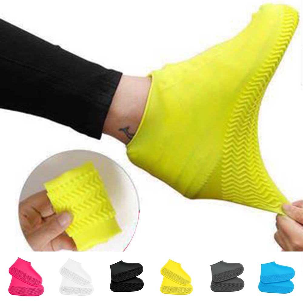 Waterproof Shoe Covers Non-Slip Rubber Overshoes For Rainy Days Reusable Boot Protectors M/L Wet Weather Accessories