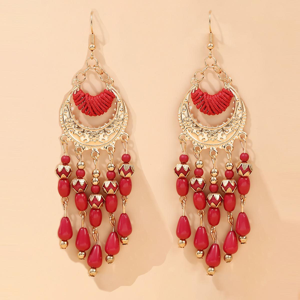 

Vintage tassel earrings красный
