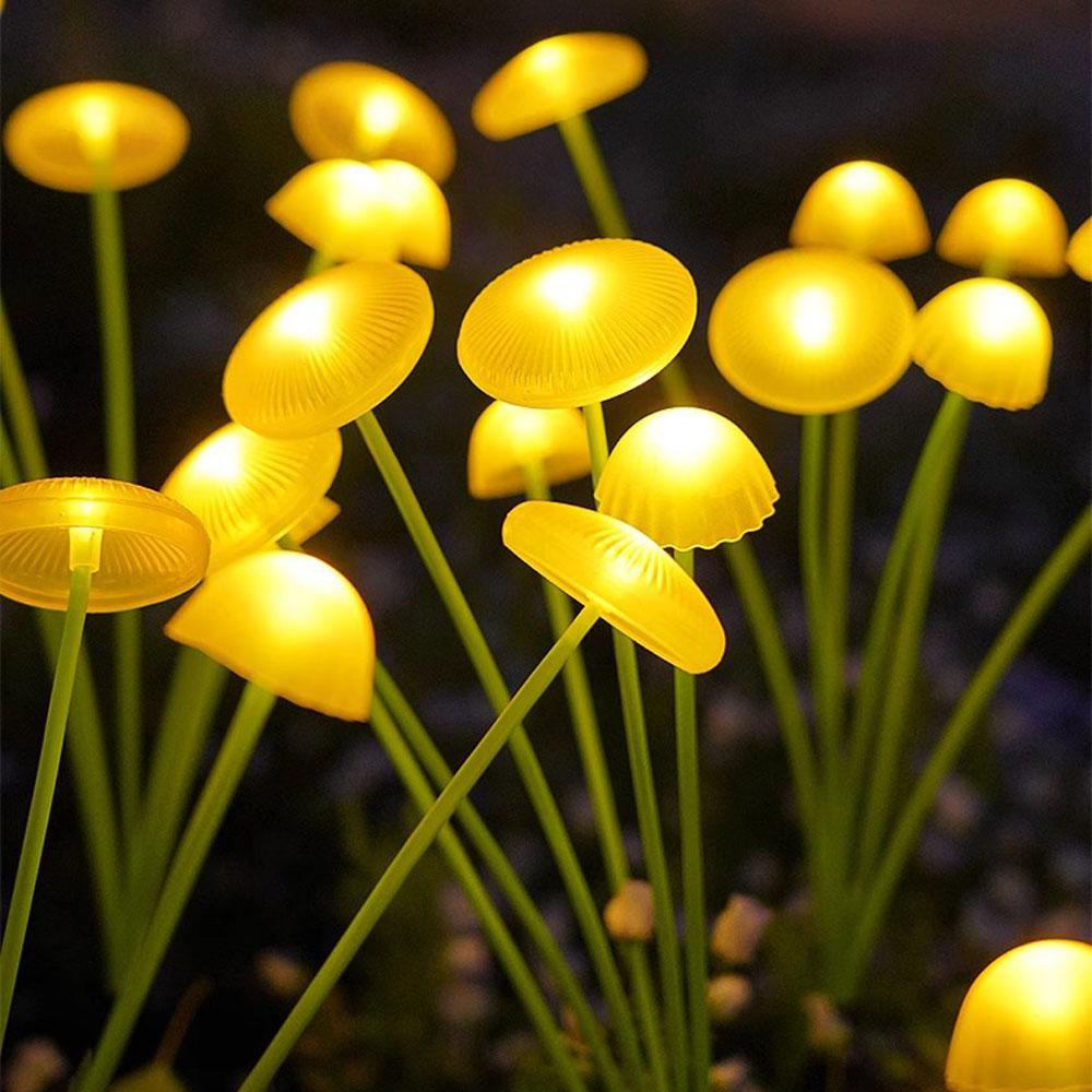 Solar Garden Lights Dual Mode Led Solar Mushroom Lights Waterproof Decor Yard Patio Pathway Jellyfish for Garden Ambiance