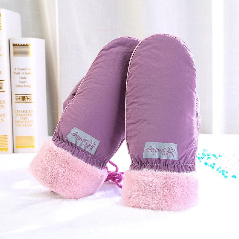 

Новые перчатки Muzi для женщин, чтобы согреться во время езды на велосипеде на открытом воздухе зимой, с утолщенным флисом, перчатки-митенки, ожерелья и милые морозостойкие перчатки average size