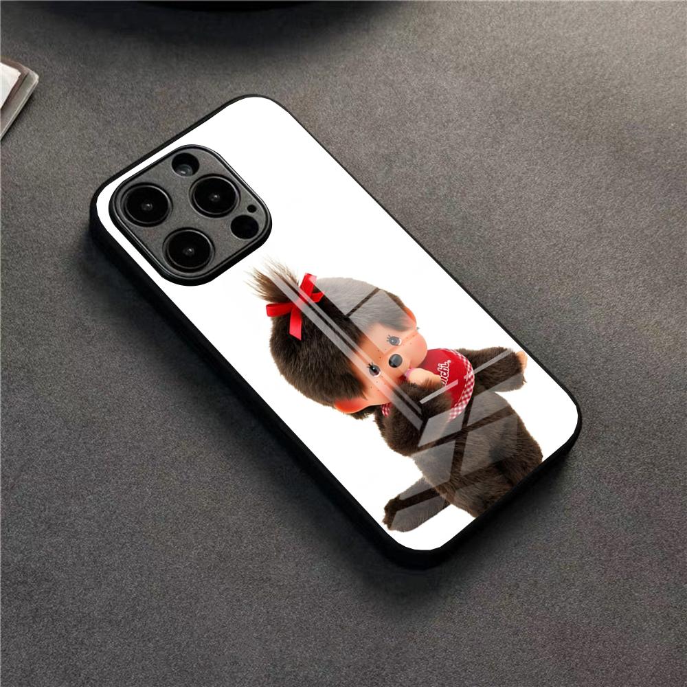 Cute M-monchhichis Phone Case For 17 Pro Max IPhone 16 Pro 14 12 11 13 Mini X XR XS 15 Plus SE Glass Cover