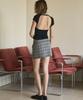 Sigreat Belt Check Mini Skirt