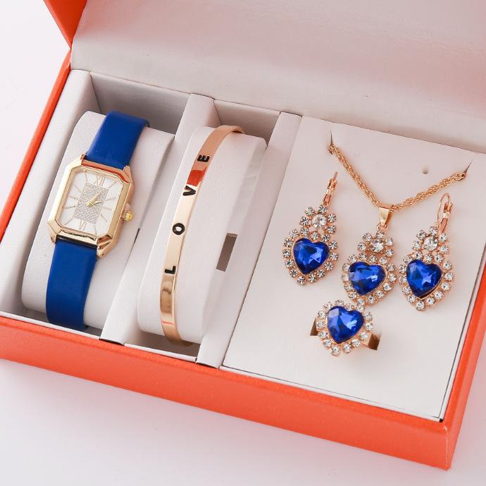 

New Square Roman Watch Gem Bracelet Set Square Belt Watch Square Gem Bracelet Set bulk price