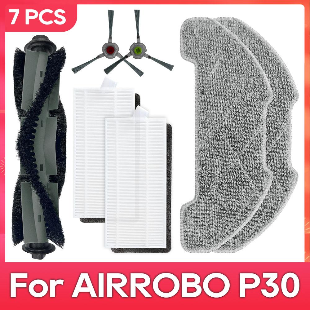 Compatible with AIRROBO P30 Parts Accessories Robot Vacuum Cleaner Main Side Brush Filter Mop