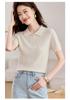 Simple Summer Clothes Polo Collar Sports Style High-quality Women's T-shirt Top Women's Short Sleeved Women's Knitted Sweater