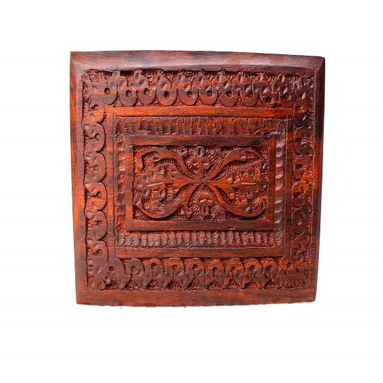 Cutie de bijuterii din lemn realizată manual pentru femei Organizator de bijuterii din lemn sculptat manual cu sculpturi complicate Articole cadou 15,24 cm