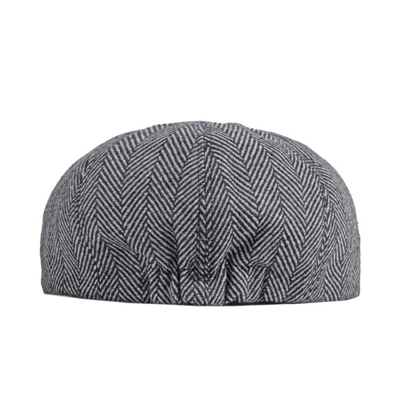 Four Seasons Striped Men Octagonal Hat Autumn Painter Hat British Newsboy Hat Male