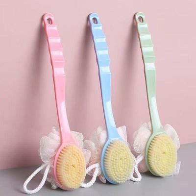 Double-Sided Bath Brush & Scrubber with Long Handle