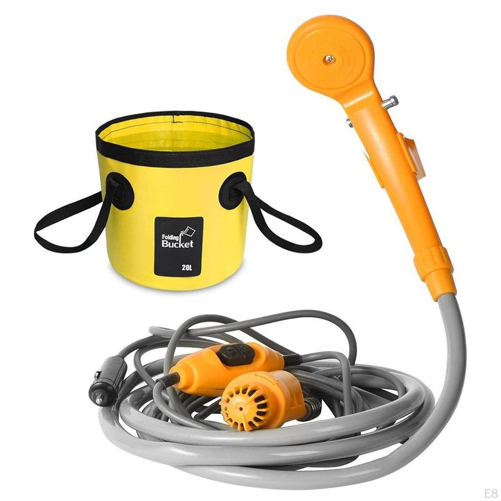 12 Shower Portable Electrical Foldable Bucket for Outdoor Camping Pets Washing Watering Pump