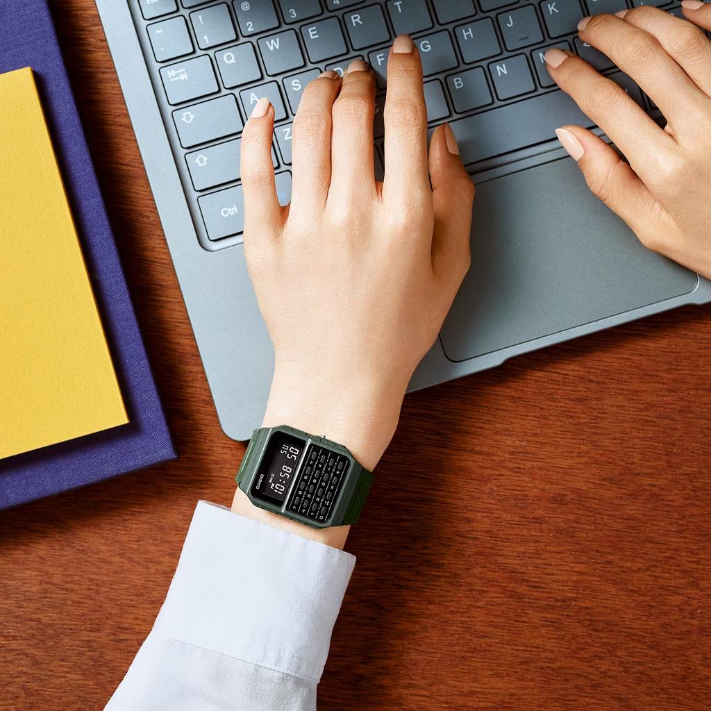 Casio Calculator Watch with Calculator Comes In Original International Model CA-53WF-3B Function, Green, Box, [Used]