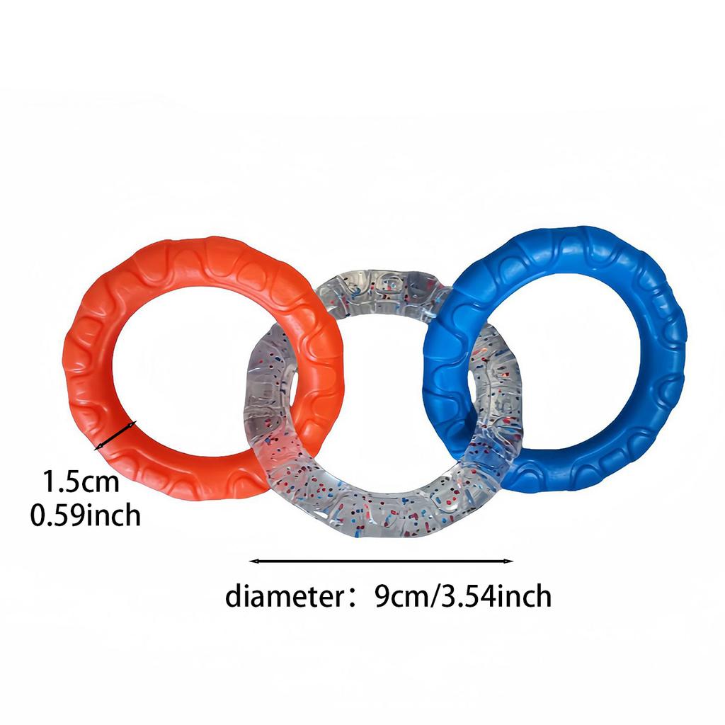 Hundekauspielzeug TPR Zahnreinigung Haustierspielzeug Für Kleine Mittelgroße Große Hunde Interaktiv Bissfest 3 Ring Zerrspielzeug Hundespielzeug Haustierbedarf