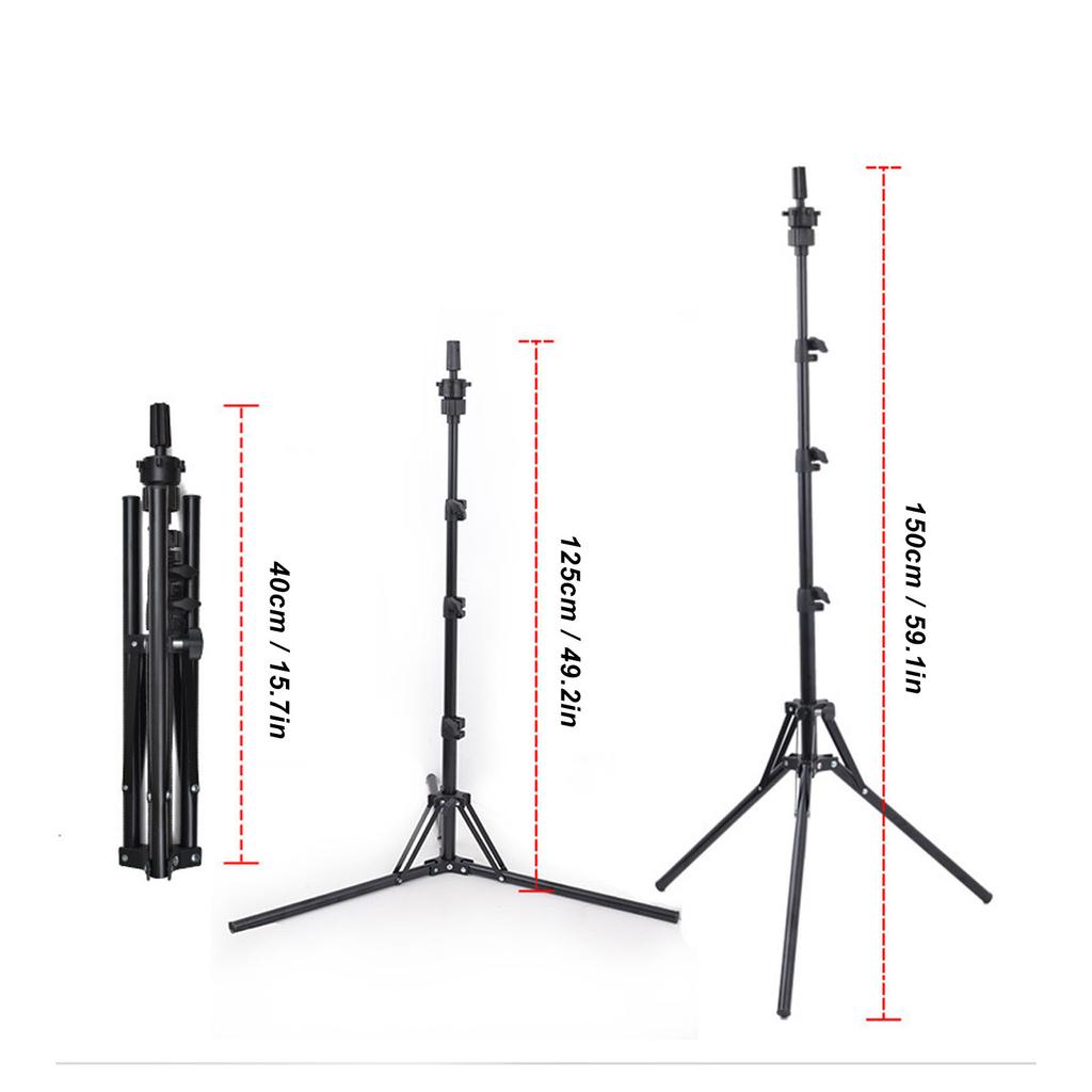 Wig Head Stand Tripod Aluminum Alloy Adjustable Height Portable Mannequin Head Stand Holder for Cosmetology Hairdressing Training