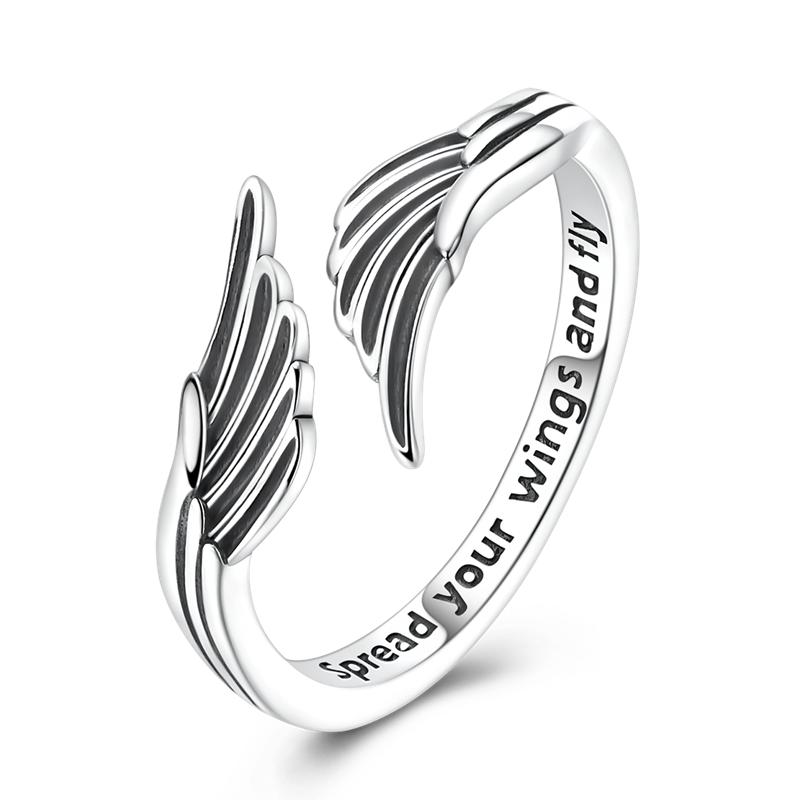 Clover Adjustable Ring 925 Silver Rotating Cherry Blossom Flower Open Rings For Women Wedding Jewelry Gift