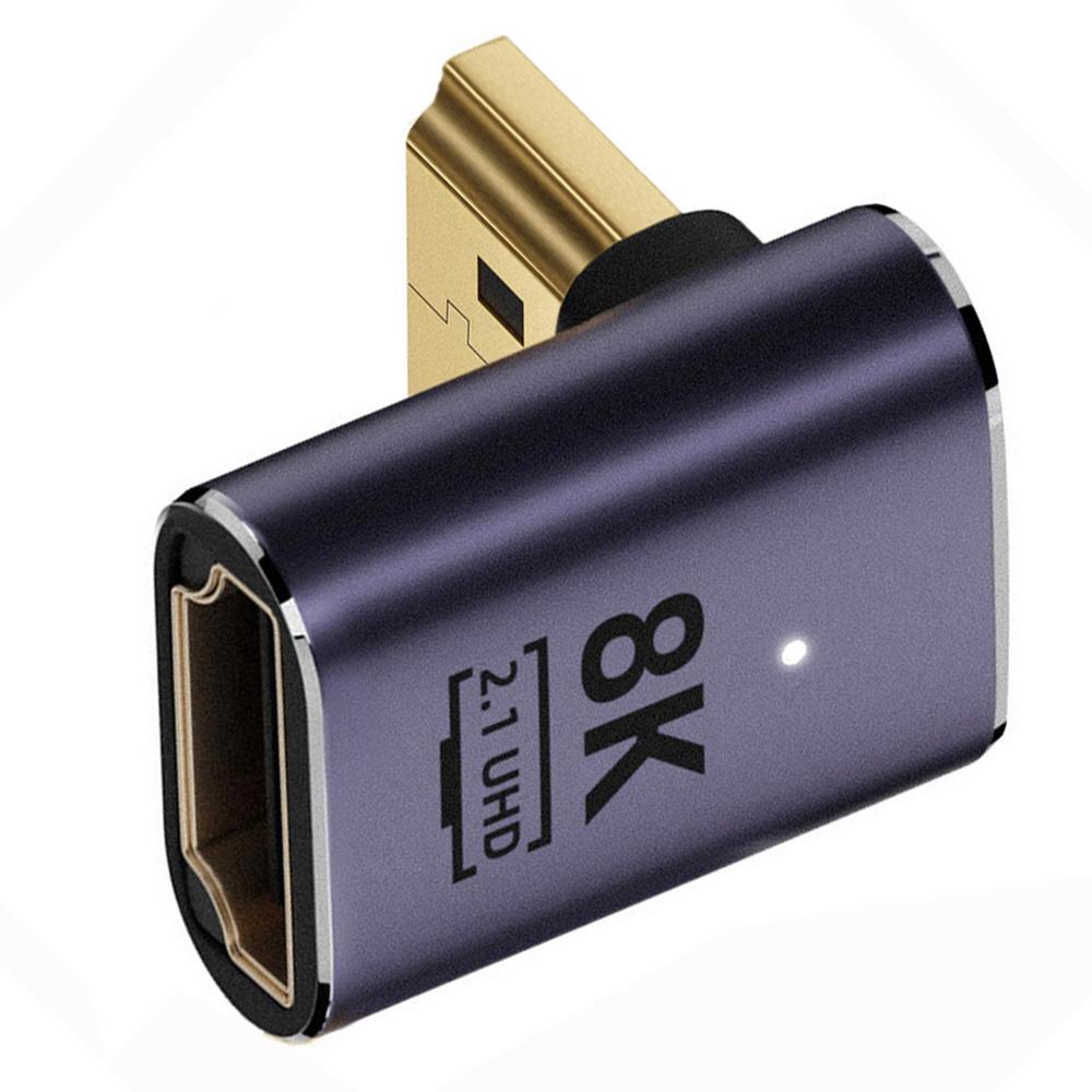 

HD-011-A8K07 L-подібний кутовий вниз HDMI-конвертер 8K 60 Гц Відеовихід HDMI Male to HDMI 2.1 Female Адаптер для телевізора, проектора, ноутбука As Shown A