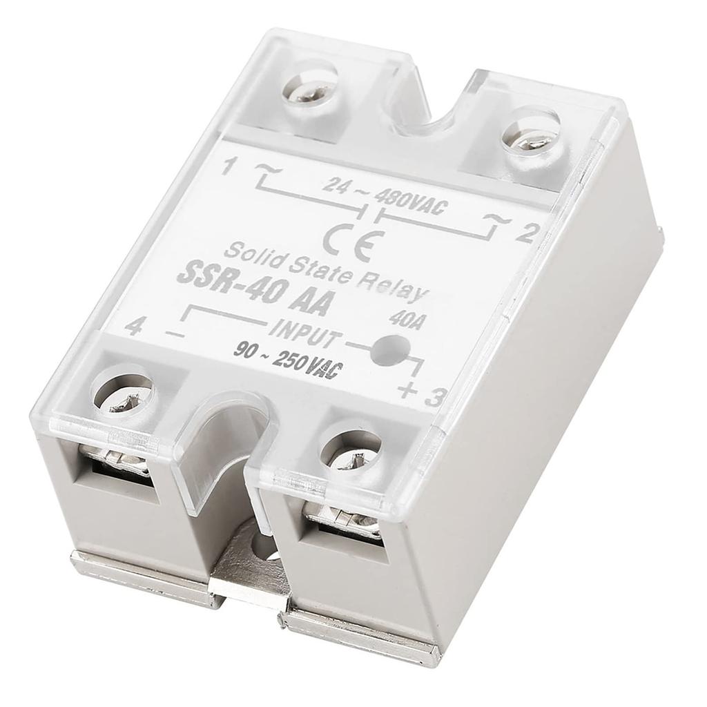 SSR-40AA 40A Solid State Relais Module AC-AC Ingang 90-250V AC Uitgang 24-480V Enkelfasig