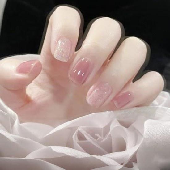 Nail Seal Hands Easy Apply Stickers Glittery Cute Short Beginner YCS01 (CS360 1 Sheet Included)