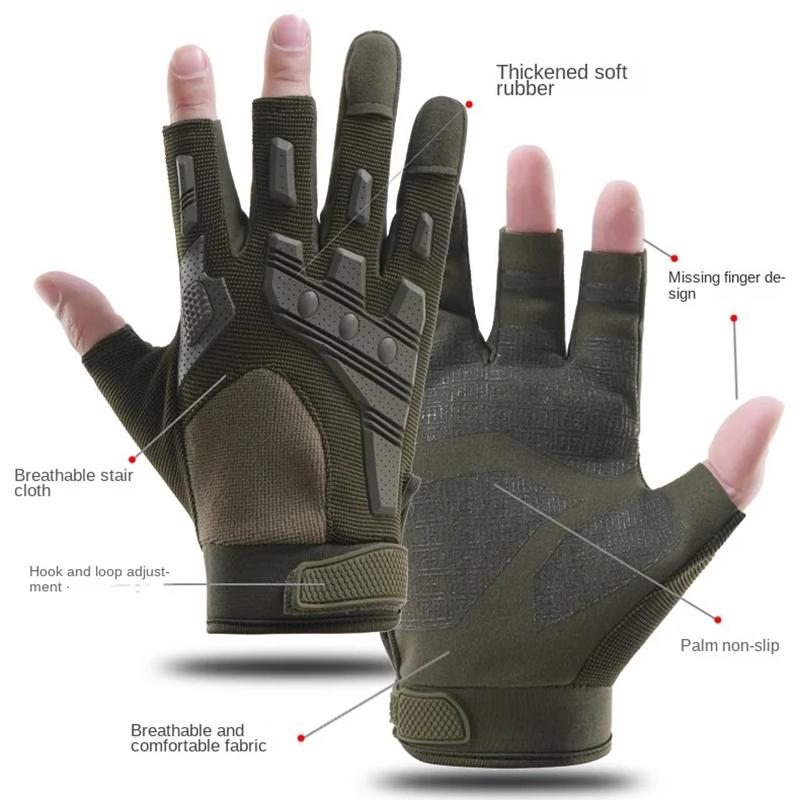 Three-finger Outdoor Tactical Gloves Anti-slip Suitable Hiking Breathable Touchscreen Compatible Cycling Gloves Climbing Sports