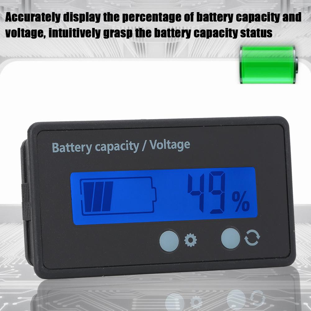 GY 6GS PCB HTN Waterproof Battery Capacity Monitor Indicator LCD Display 12 84V Blue