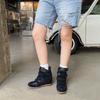 Cross-Border Cm Inner Height Increase Leather European Station High-Top Little White Shoes Women'S Autumn New Velcro Casual Sports Shoes