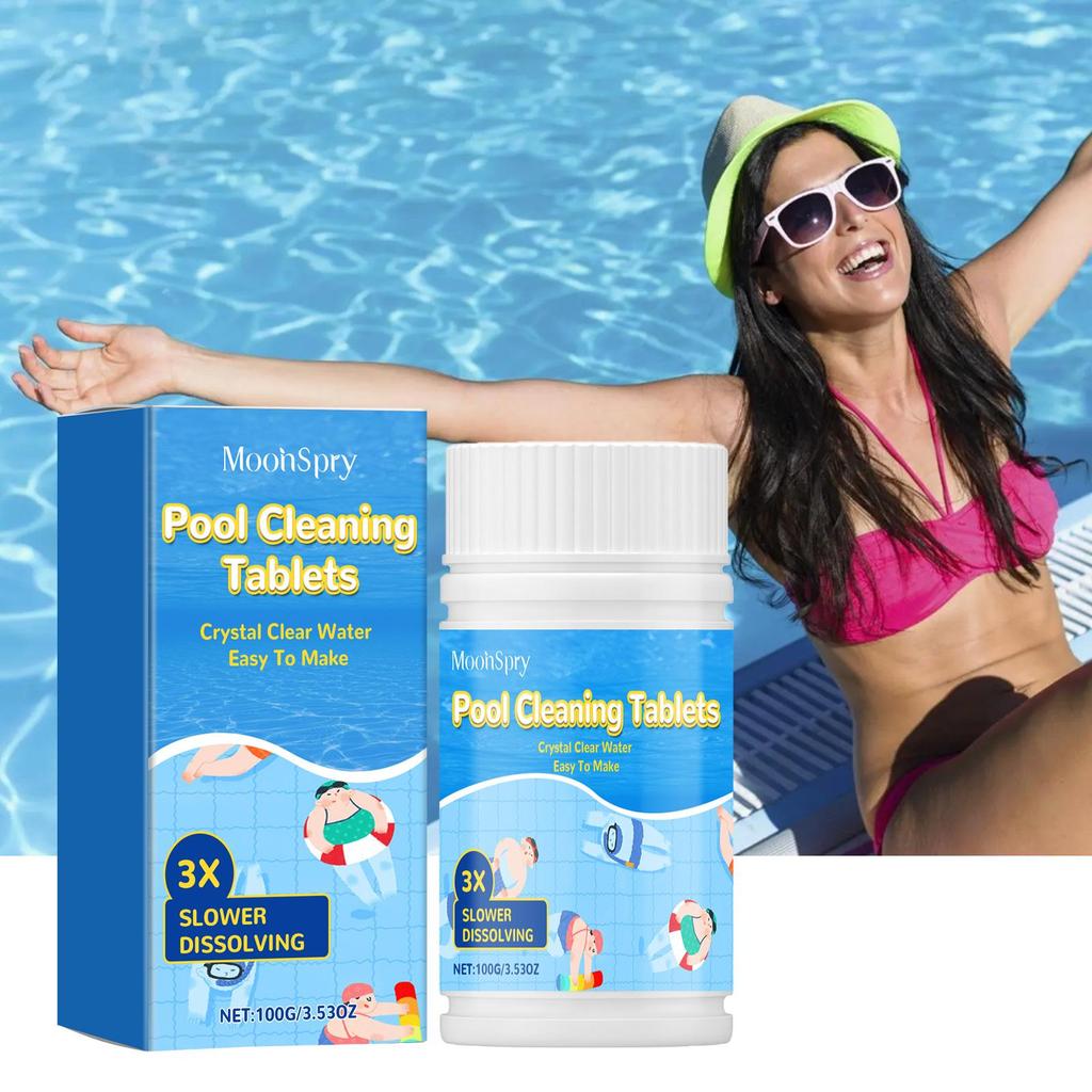 Pool Cleaning Tablets Pool Water Clarification Odor Removal Stains Multi-Purpose Cleaning Effervescent Tablets