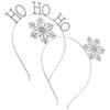 Snowflake Christmas Hairband Xmas Party Decor for Decoration 2Pcs Silver