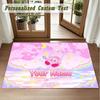 Crystal Velvet Square Rug Custom NameKirby Pattern Non Slip Home Floor Decor Rug