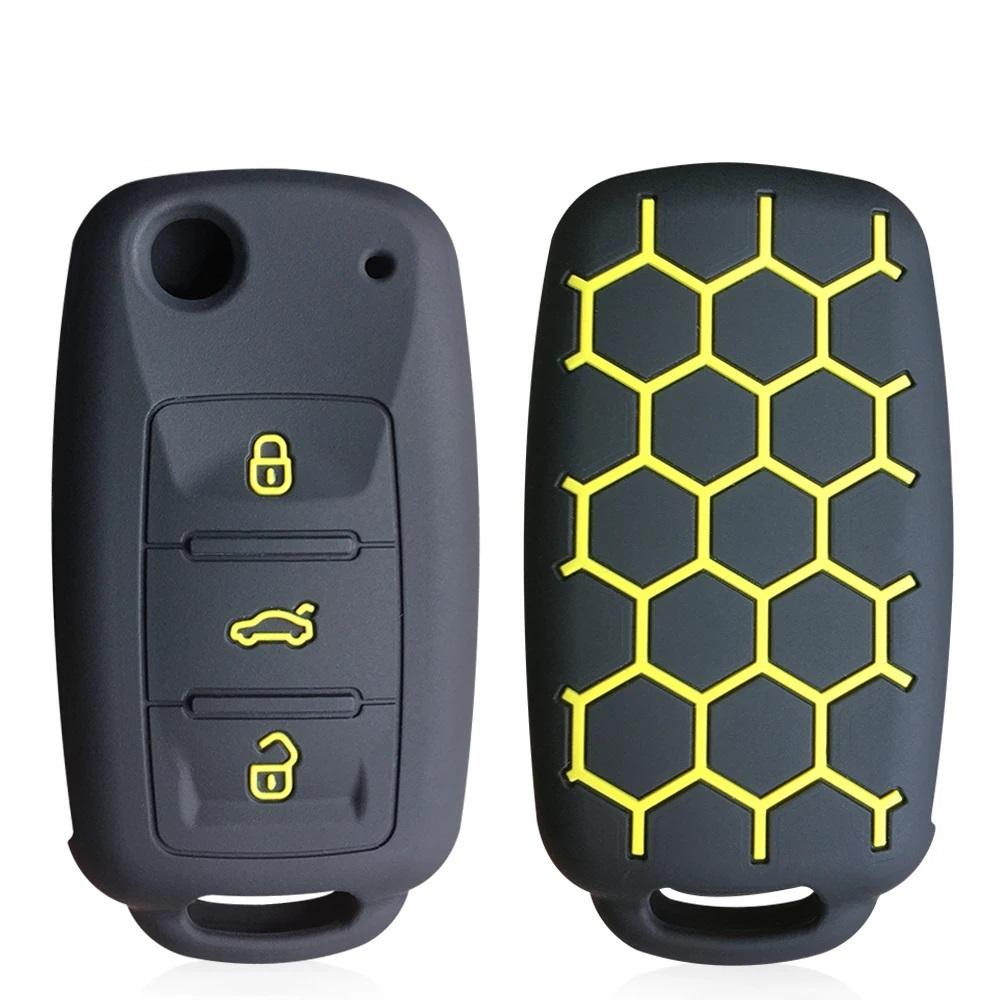 Silicone Case Key Cover Remote For Skoda Fabia Octavia A5 For VW Golf VI Polo Passat B5 3b Touran Caravelle Golf Plus Seat Ibiza