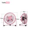 Ventilateur USB - E.F.CONNECTION - Mini - Rotation 360° - Silencieux - Rose