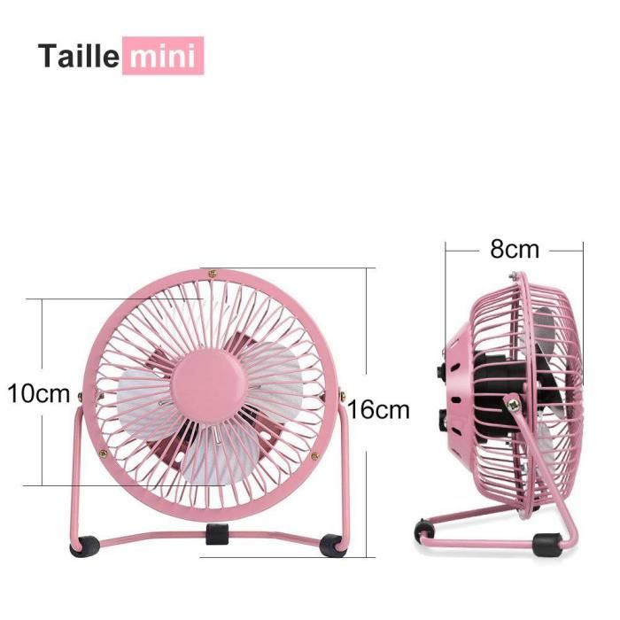 USB Fan - E.F.CONNECTION - Mini - 360° Rotation - Silent - Pink