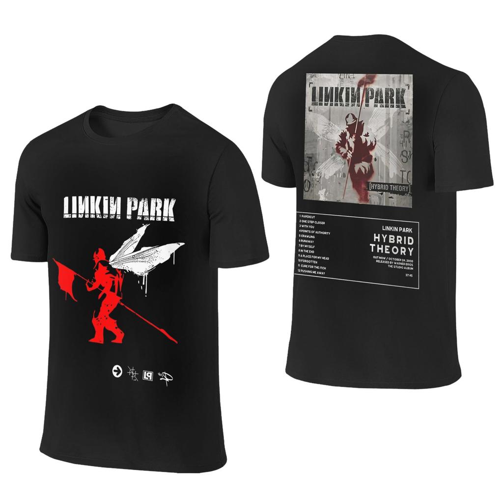 L-Linkin P-Park   Men T Shirt Band  Crazy Tee Shirt Short Sleeve Crewneck T-Shirt 100% Cotton Plus Size Clothes