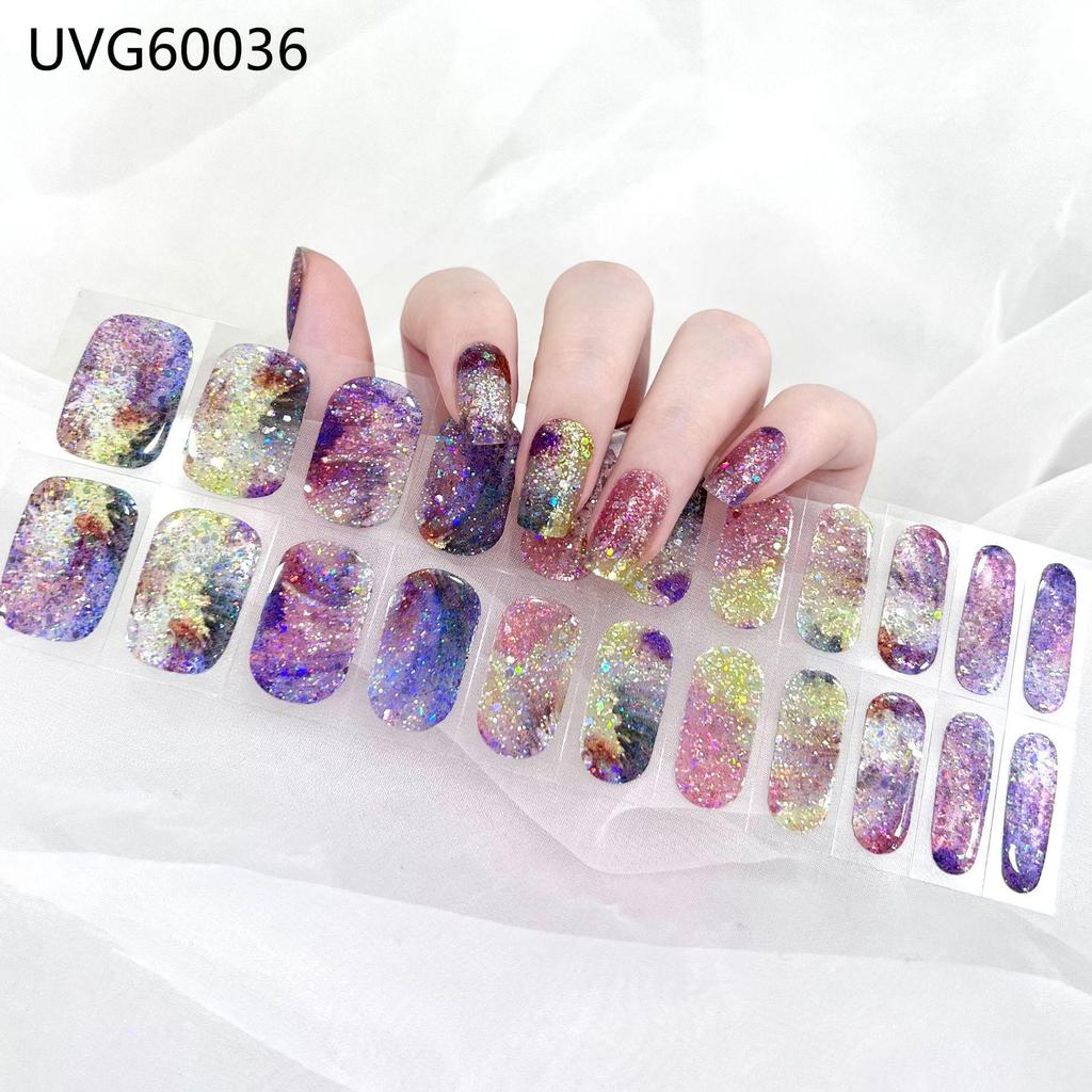Transparent Nude UV Gel Nail Art Stickers: Semi-Cured, Semi-Baked Manicure Sheets