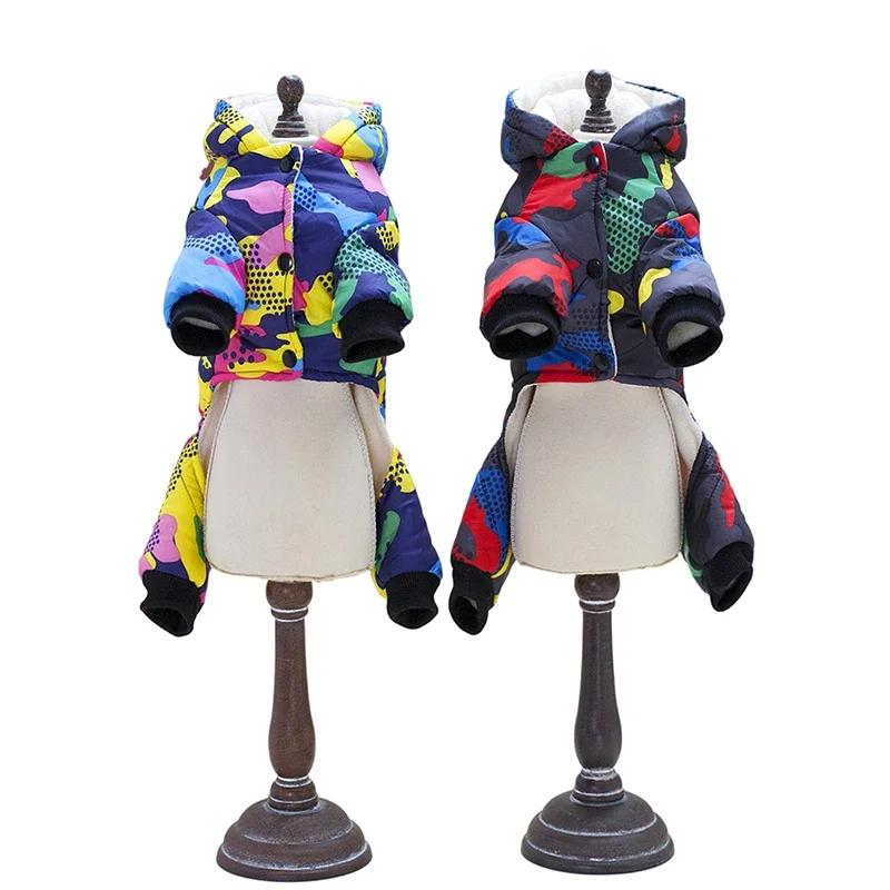 Zimní oblečky pro malé psy Nepromokavá psí kombinéza Fleecová zateplená bunda pro zvířátka Yorkie Pudl Chihuahua Outfity Kostým pro štěně