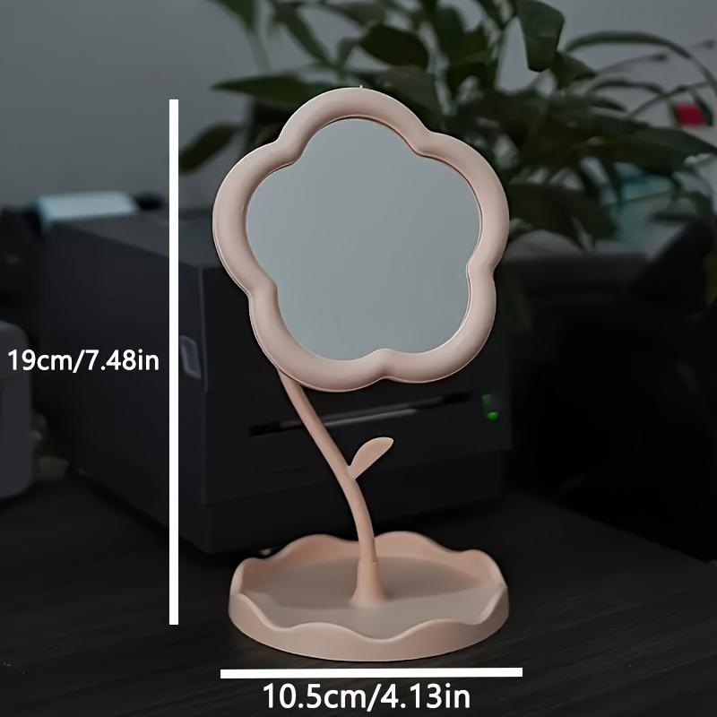 

Floral Makeup Vanity Mirror, adjustable stand, portable for bedroom and bathroom use. розовый