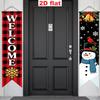 2pcs Christmas & New Year Snowman Geometric Door Couplet Red Polyester