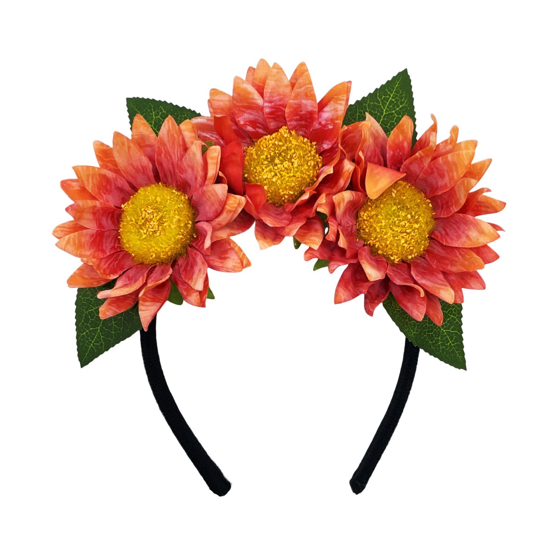 New simulated sunflower headband headgear women s wedding party amusement park sunflower flower photo hair accessories