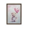 Teddy Bear With Heart Balloon Teddy Bear With Heart Balloon, 30X40 Cm, Dark Brown Wooden Frame, 230 Gsm Matte Paper
